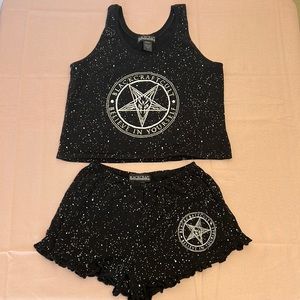 Blackcraft Cult Believe in Yourself - Splatter Short PJ Set Size Medium
